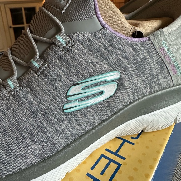 Skechers Slip-Ins Charcoal Sneakers - Picture 3 of 5